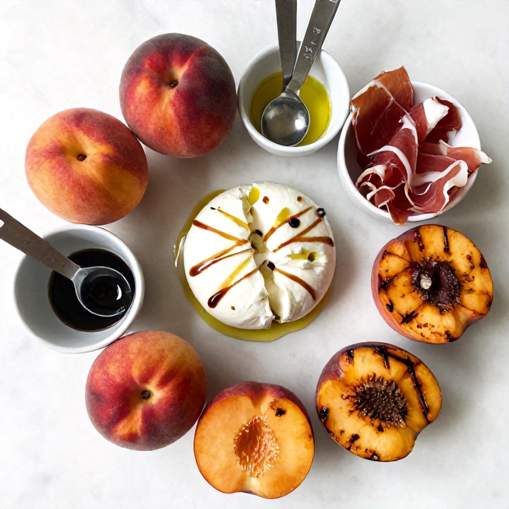 Mediterranean Grilled Peach Salad Ingredients