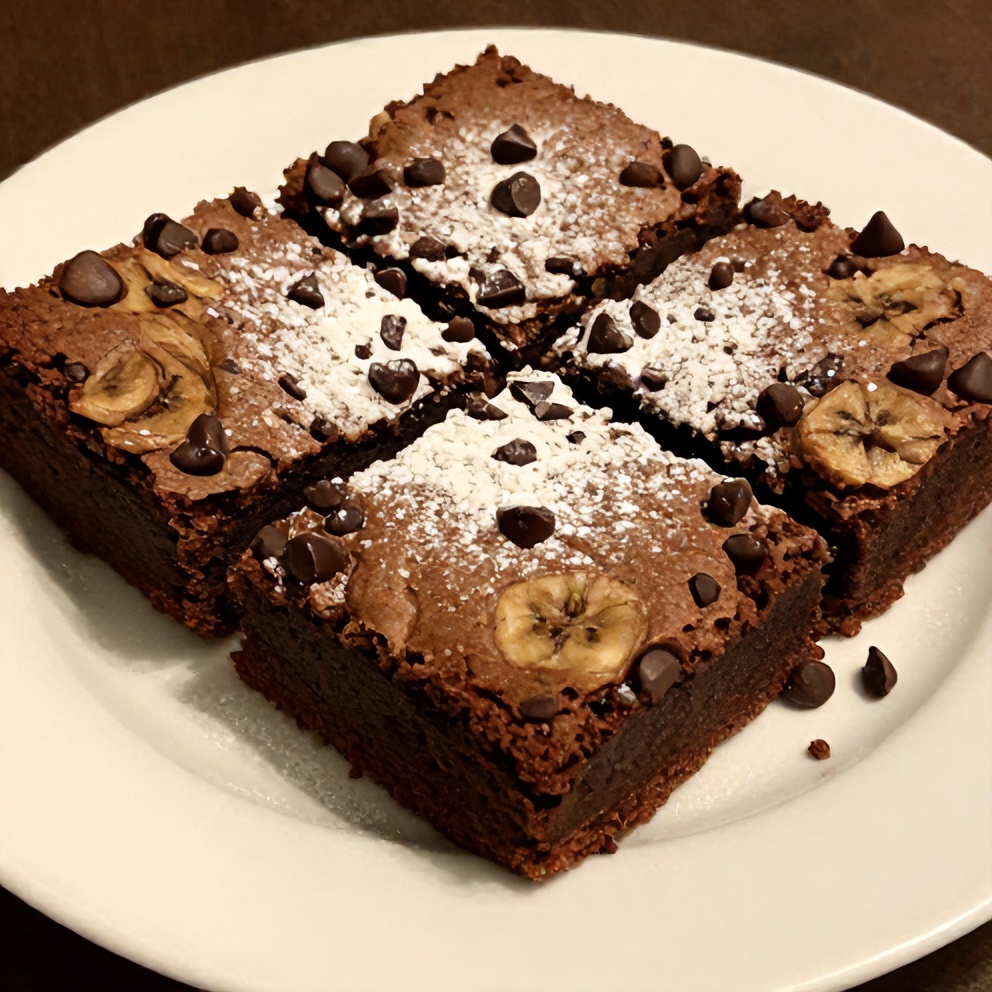 Banana Bread Brownies with Chocolate Chips