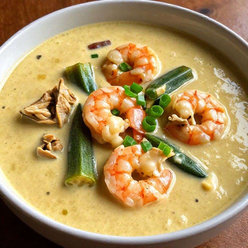 Plated Nigerian Okra Soup