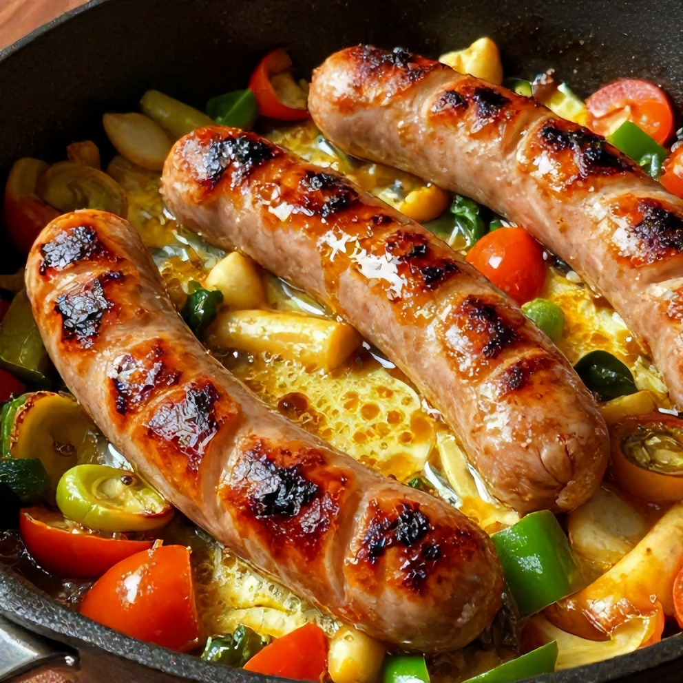 one-pan honey garlic kielbasa and veggies
