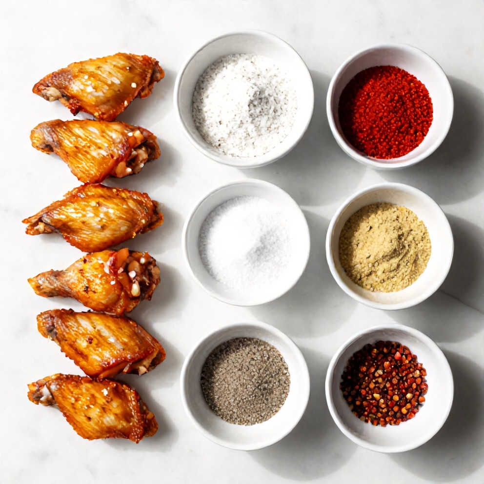 Raw Ingredients for Crispy Spicy Oven Baked Chicken Wings