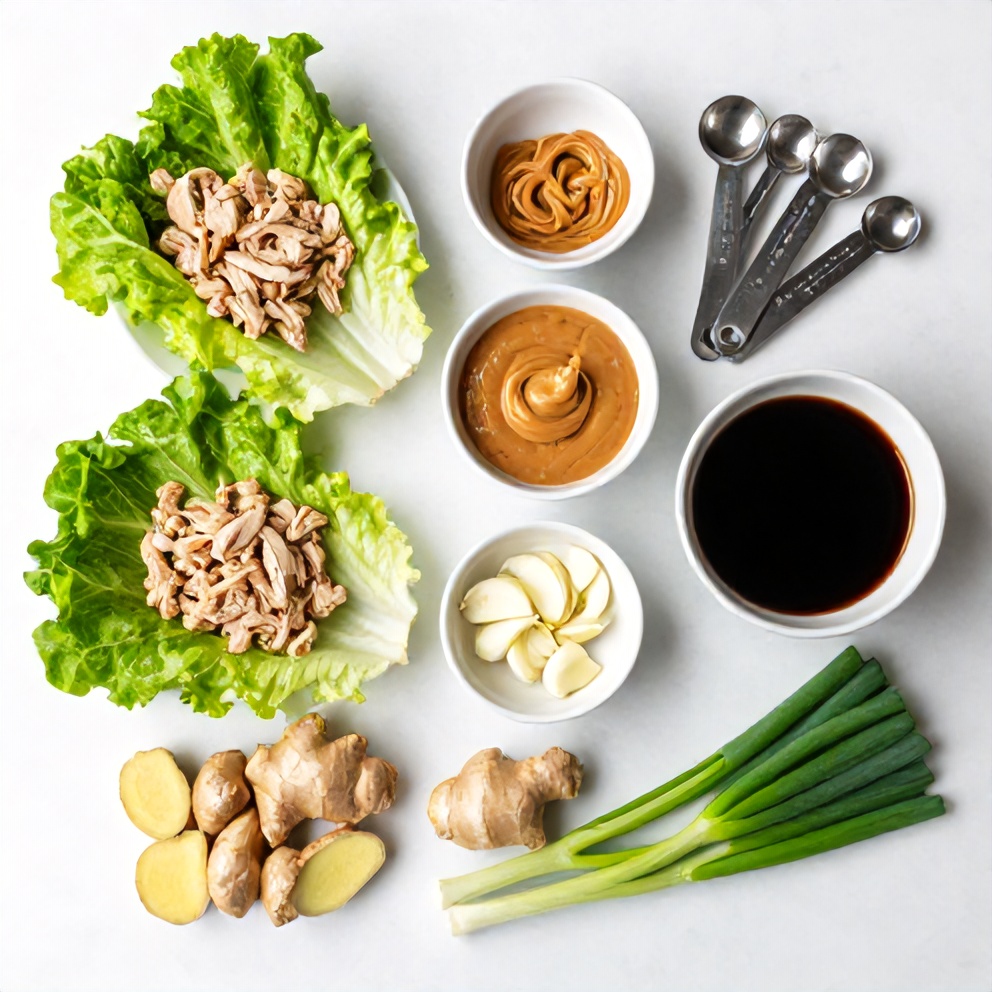 Raw ingredients for chicken lettuce wraps