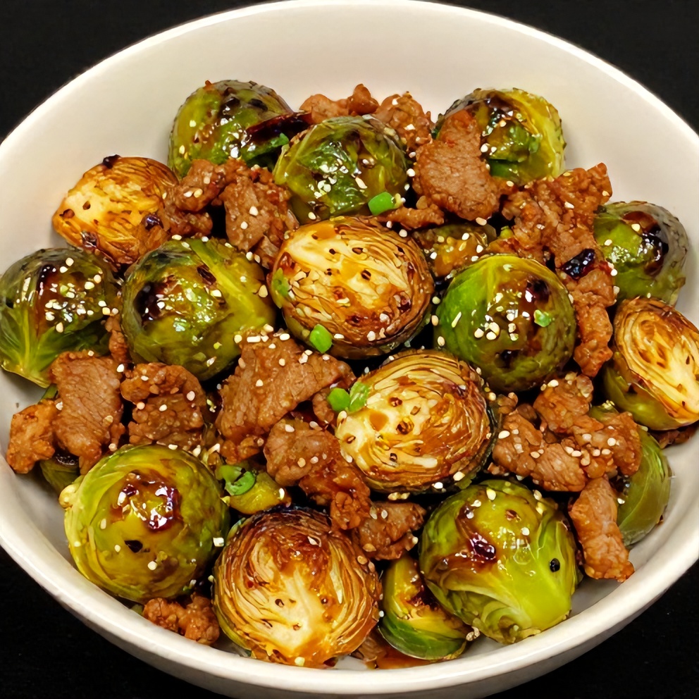 Quick Spicy Pork Brussels Sprouts Bowls