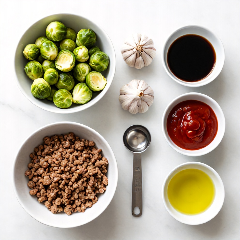 Quick Spicy Pork Brussels Sprouts Ingredients