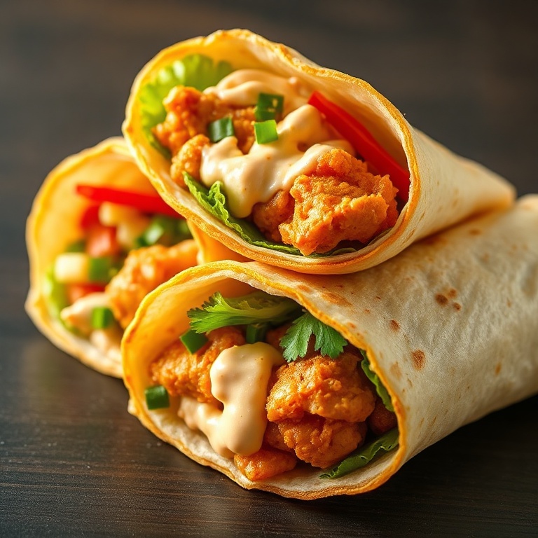Quick Sweet Chili Chicken Wraps
