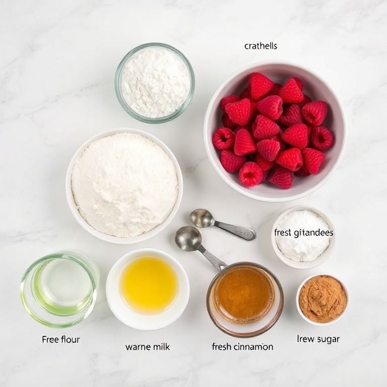 Ingredients for Easy Raspberry Cinnamon Rolls with Lemon Glaze: Sweet Start
