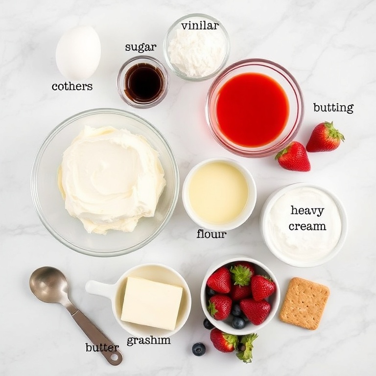 Ingredients for Red Velvet Strawberry Cheesecake: Cozy Creamy Dream