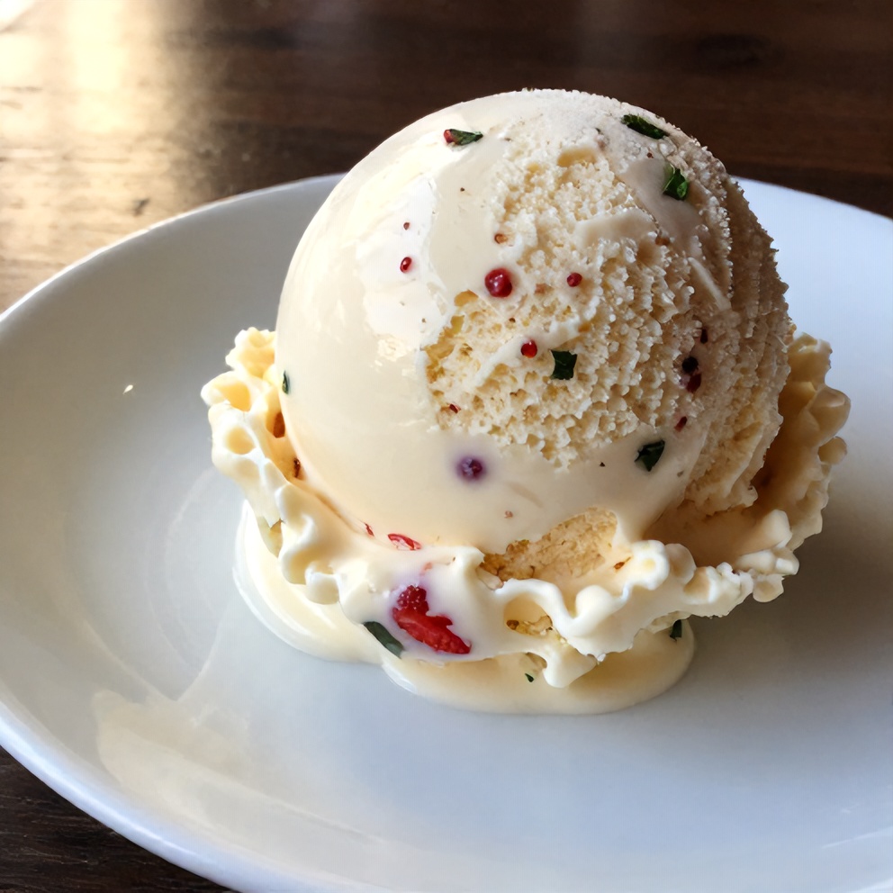 Roasted Strawberry Lime Basil Ice Cream