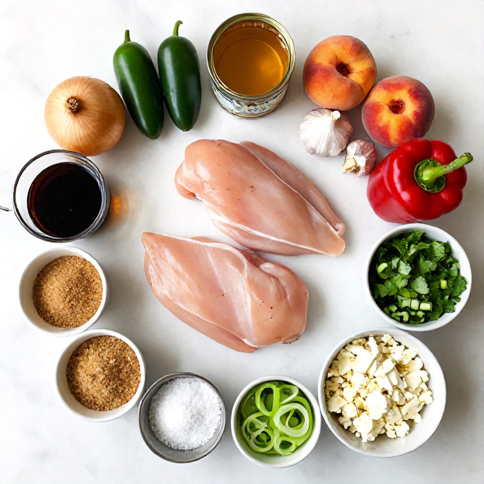 Ingredients for Spicy Jalapeño Peach Chicken