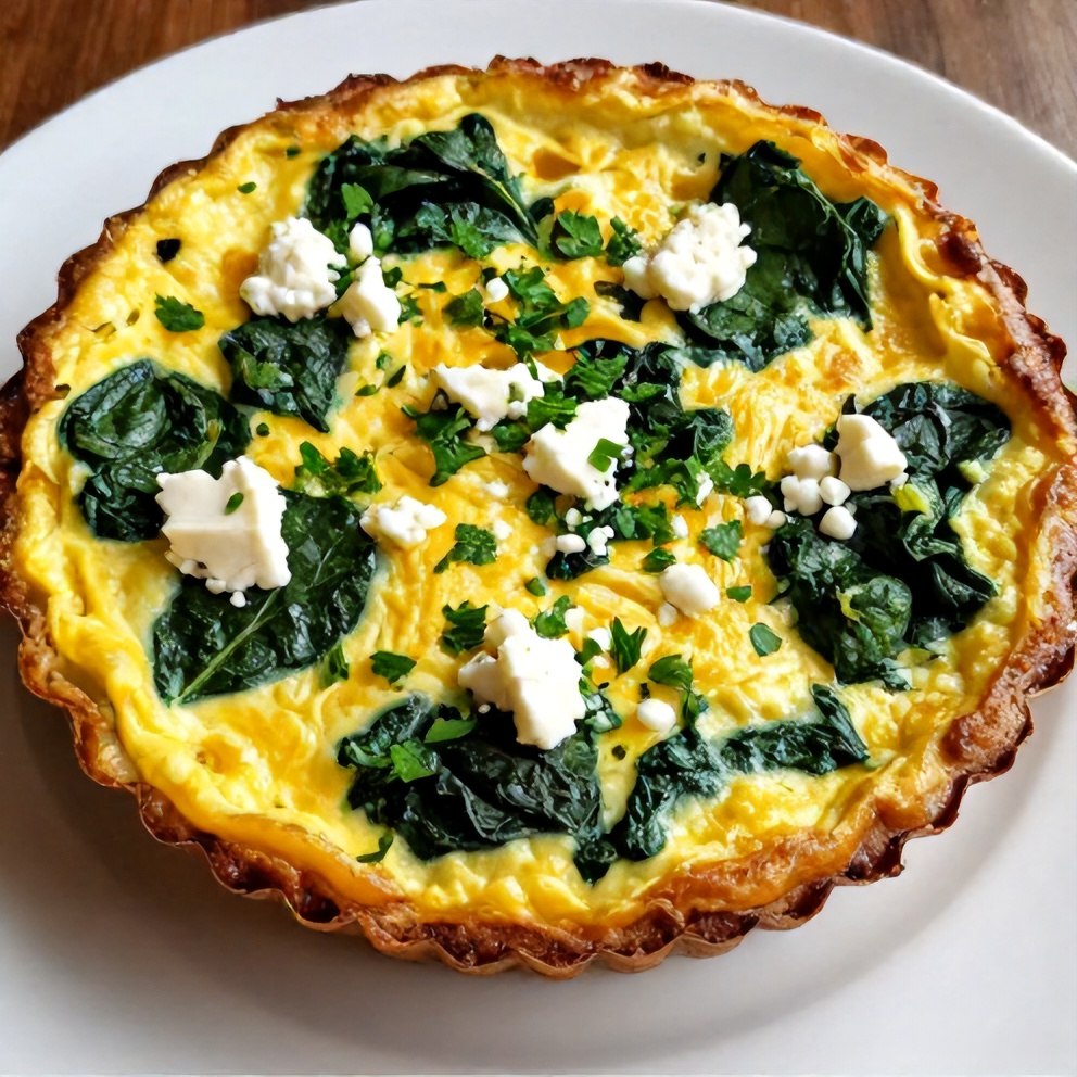 Plated spinach and feta egg muffins