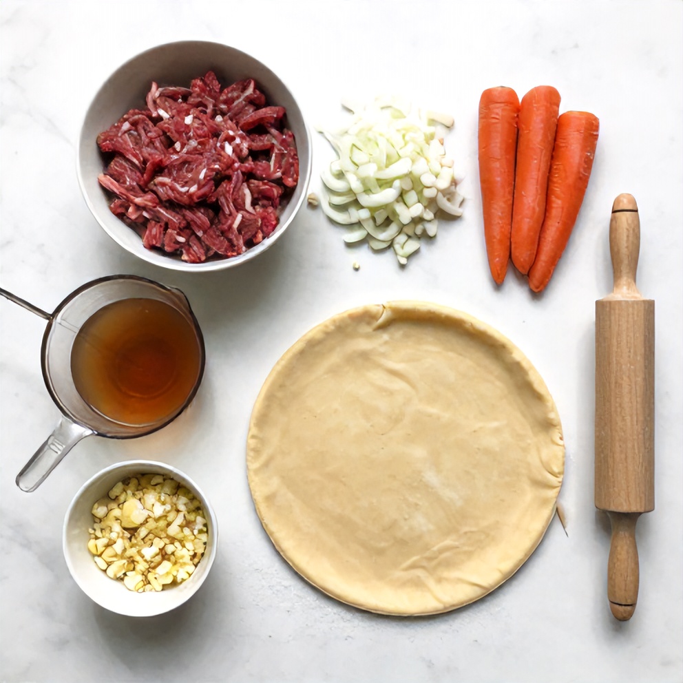 Raw ingredients for British Meat Pies