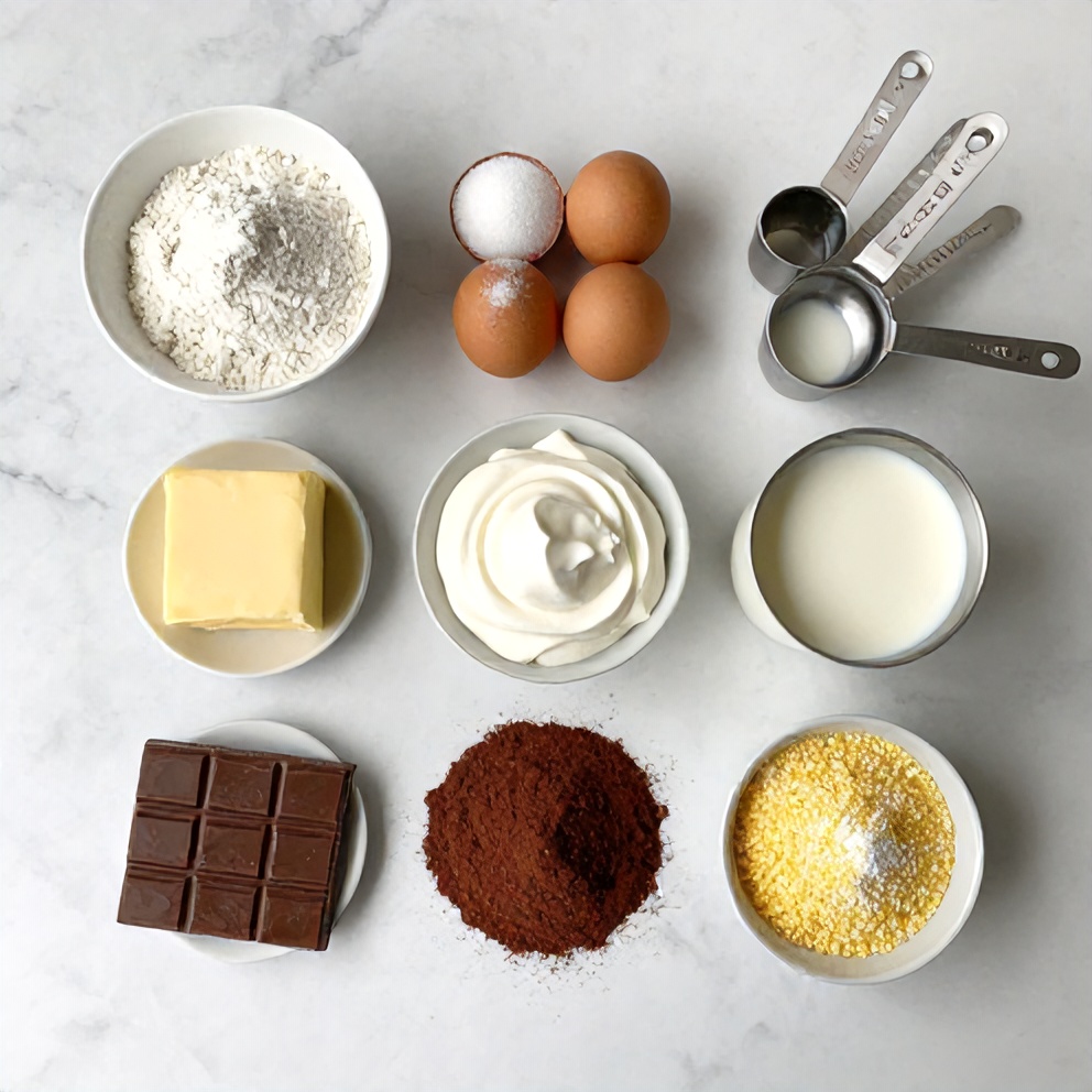 Raw Ingredients for Boston Cream Pie