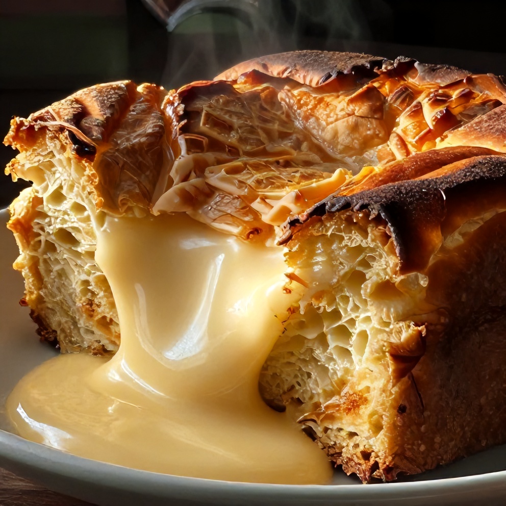Classic Bread Pudding with Vanilla Sauce
