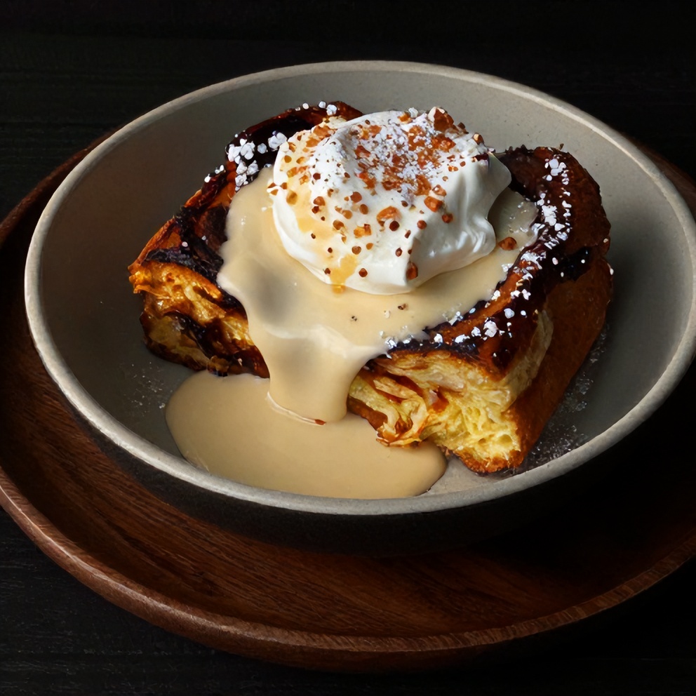 Bread Pudding with Vanilla Sauce