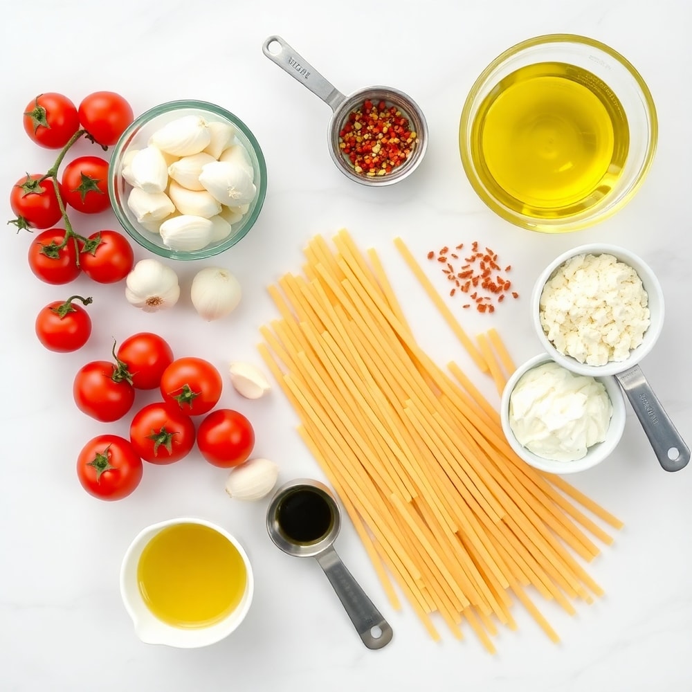 Raw Ingredients for Roasted Tomato Pasta