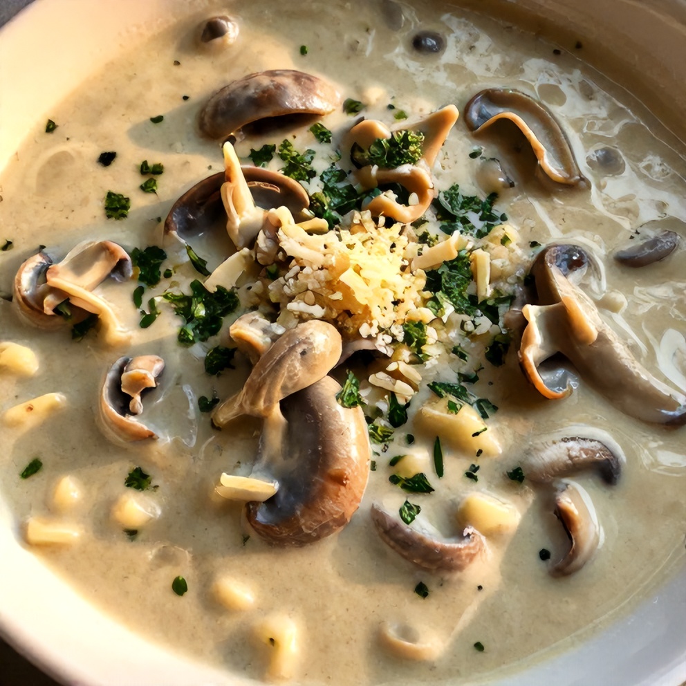 Creamy Mushroom Pasta Soup