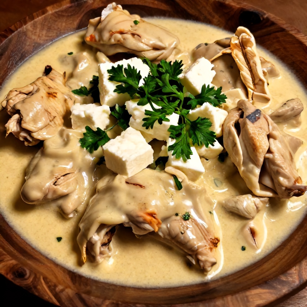 Plated Creamy Turkish Chicken with garnish