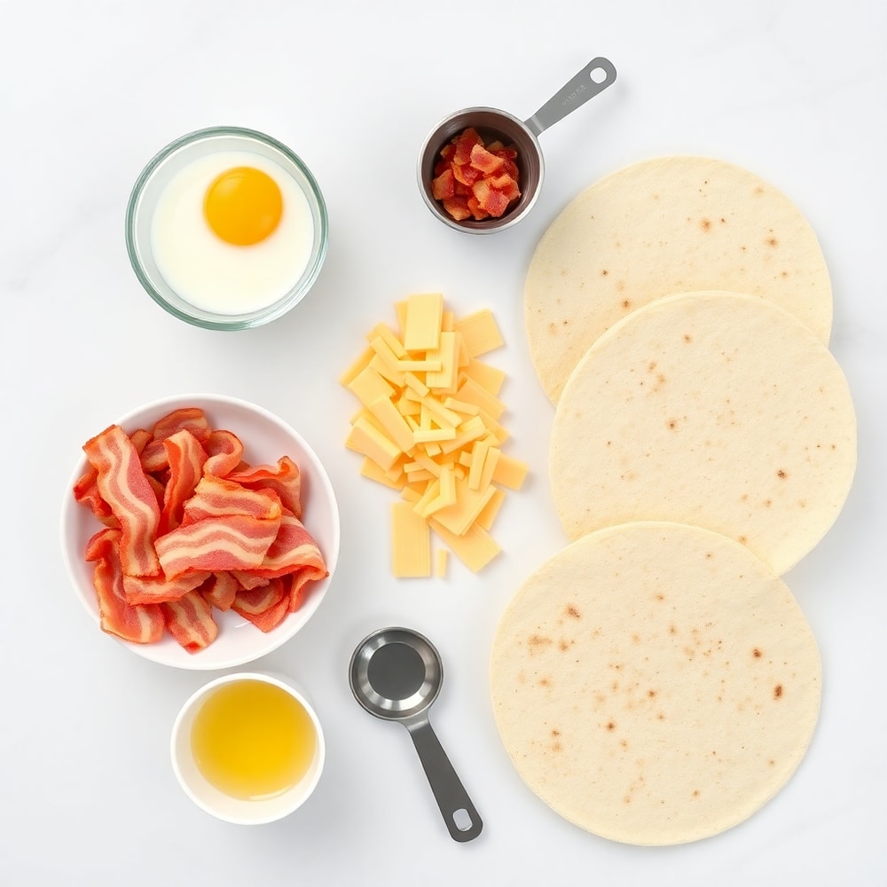 Bacon Egg and Cheese Breakfast Quesadillas Ingredients