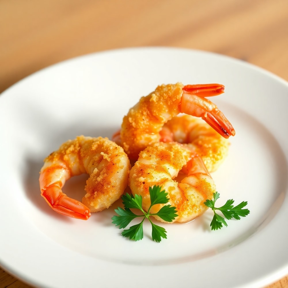 Plated Garlic Parmesan Shrimp