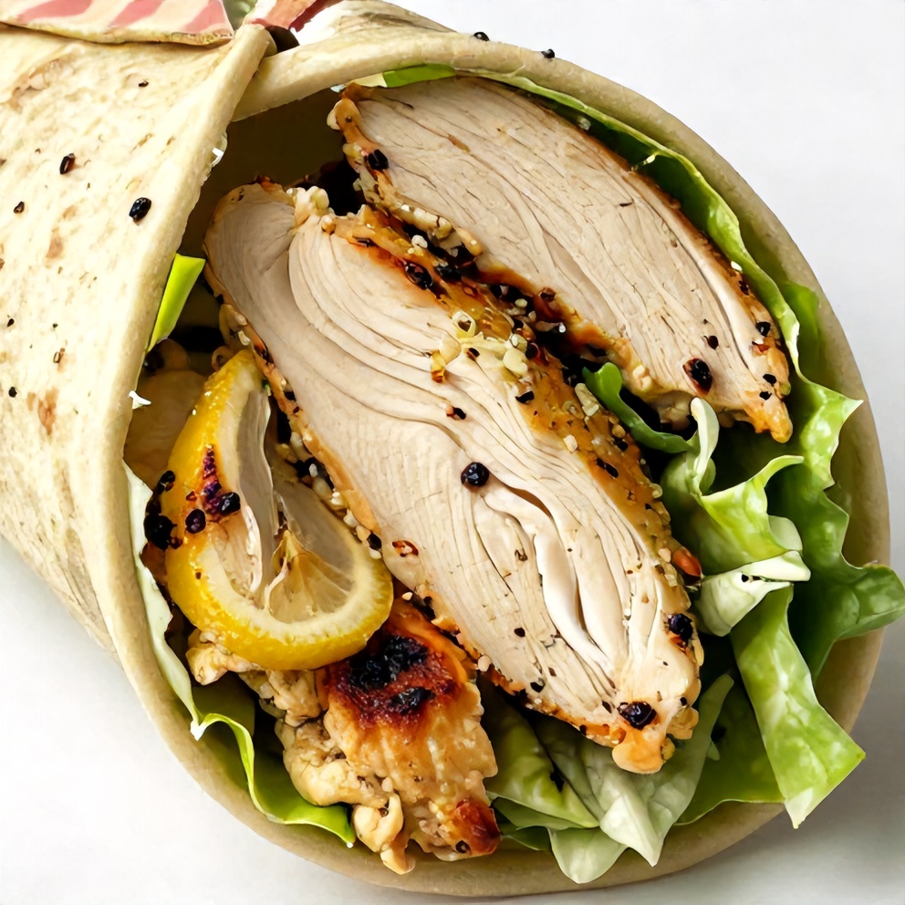 crispy grilled lemon herb chicken caesar wraps