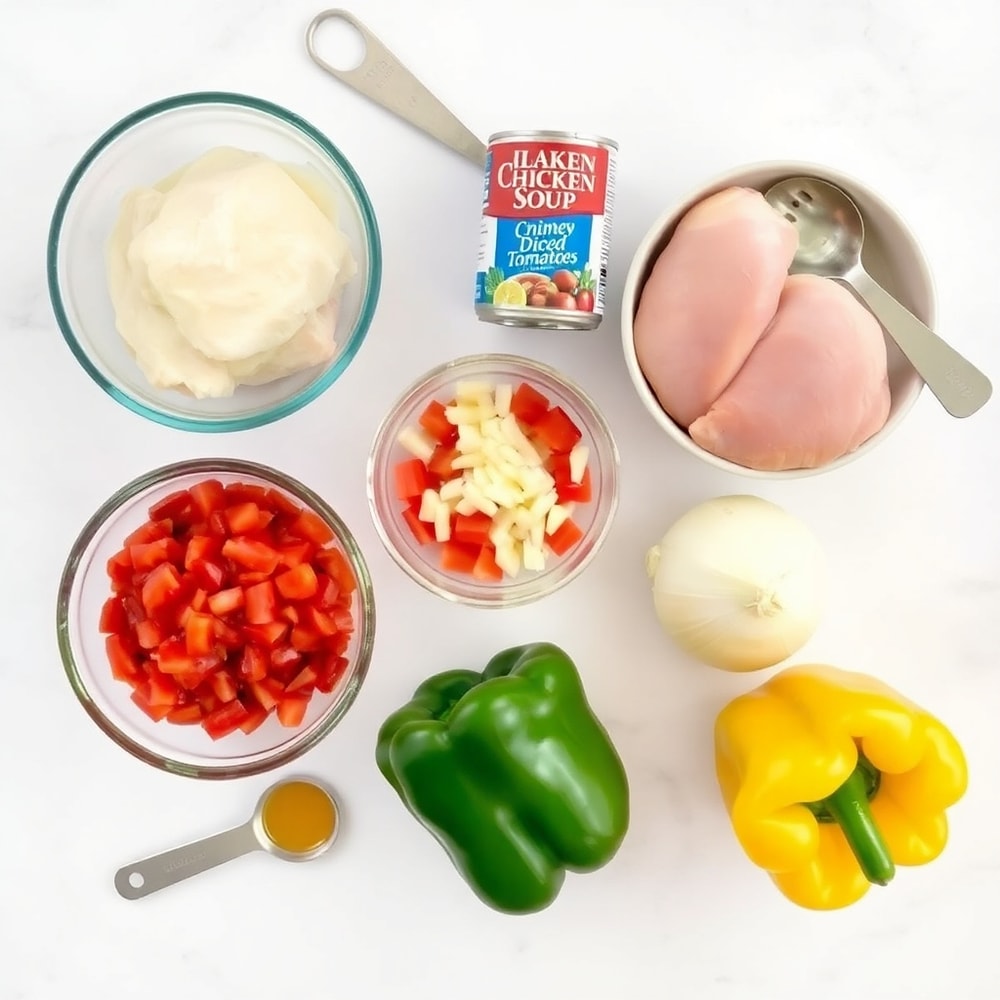 Raw ingredients for Crockpot Cajun Butter Chicken