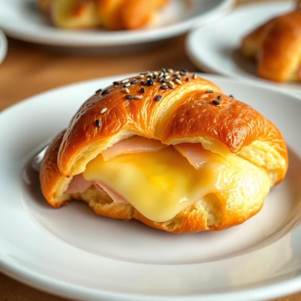 Baked Ham and Cheese Croissants