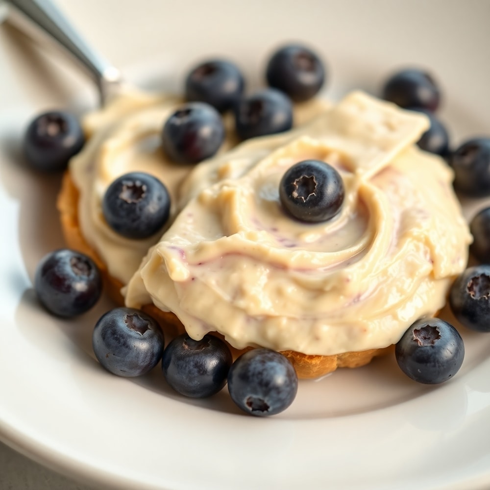 Blueberry butter on a plate with a knife