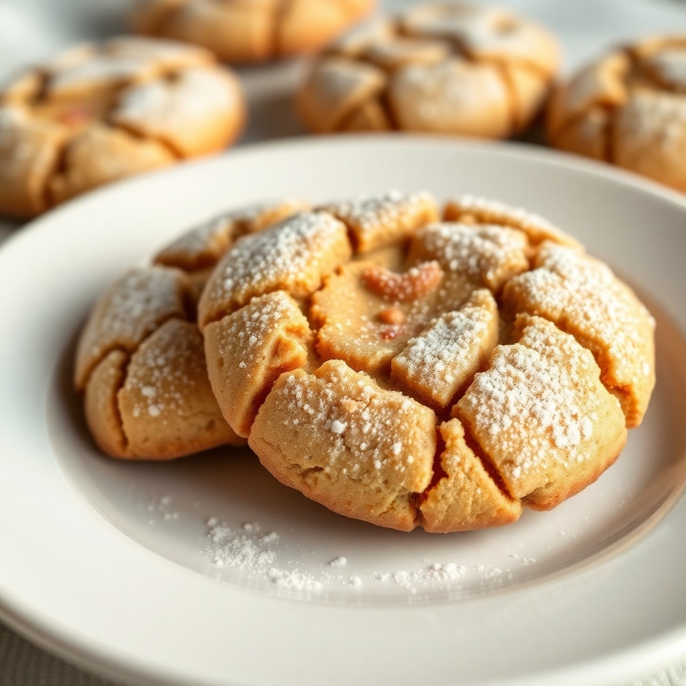 Plate of Brown Butter Snickerdoodle Cookies with a glass of milk