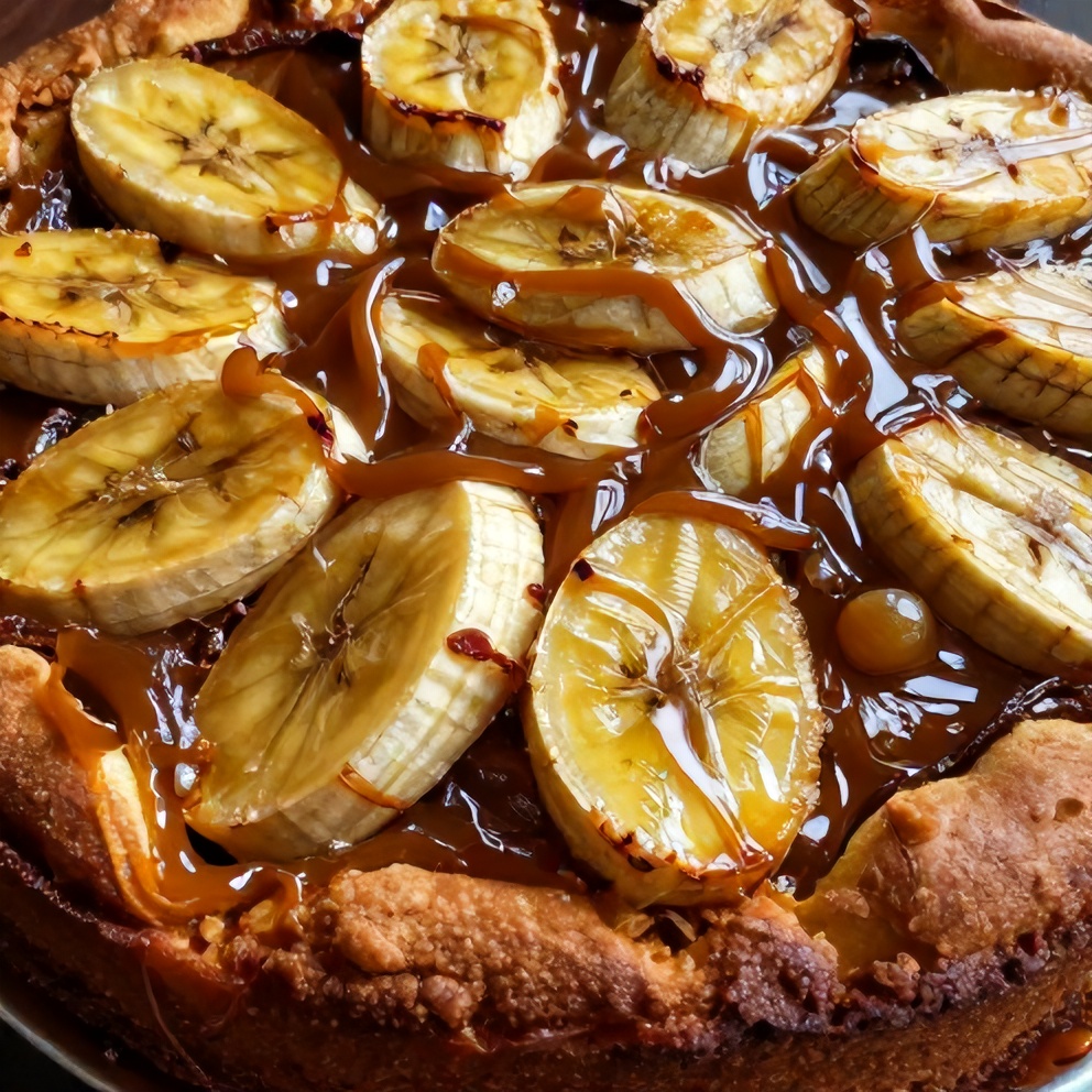 Easy Caramel Banana Upside Down Cake