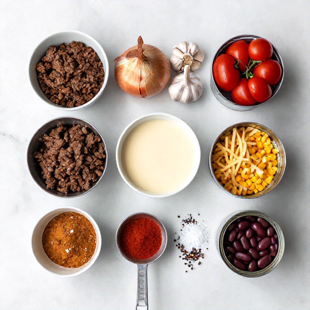 Raw ingredients for Cattle Drive Casserole