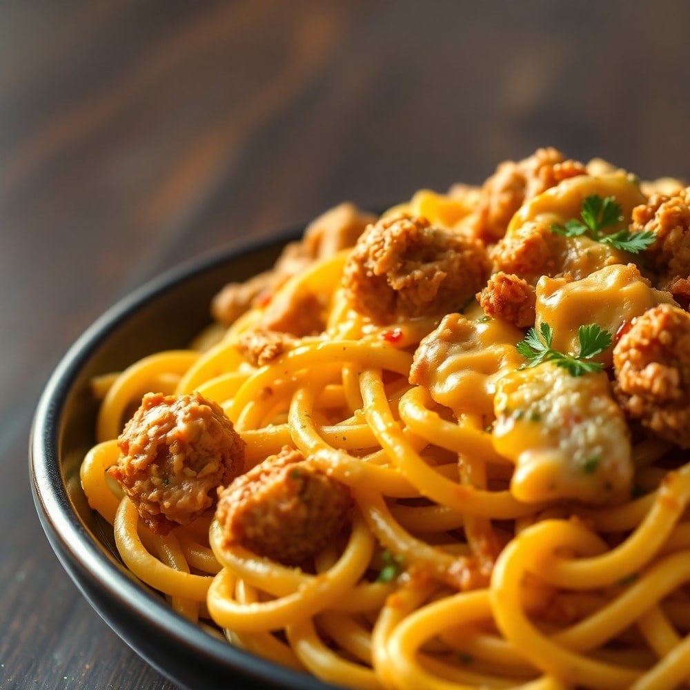 cheesy chicken and sausage pasta