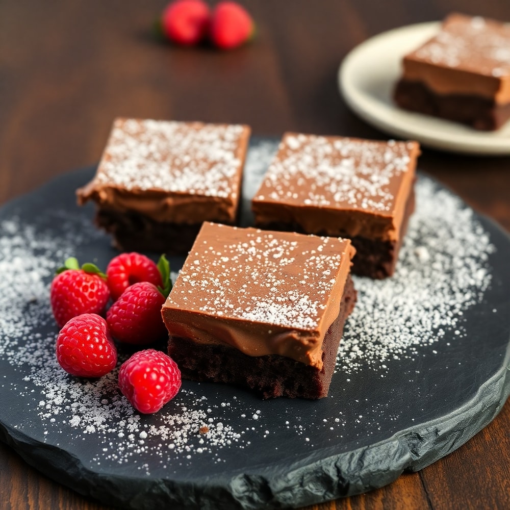 Plated Chocolate Mousse Brownies