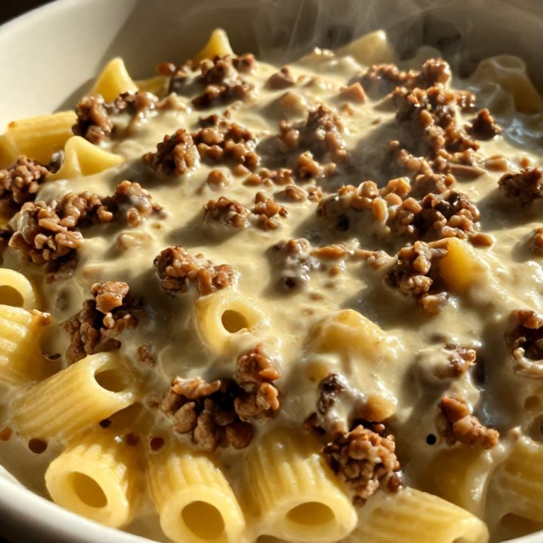 Easy Creamy Rotel Pasta with Ground Beef