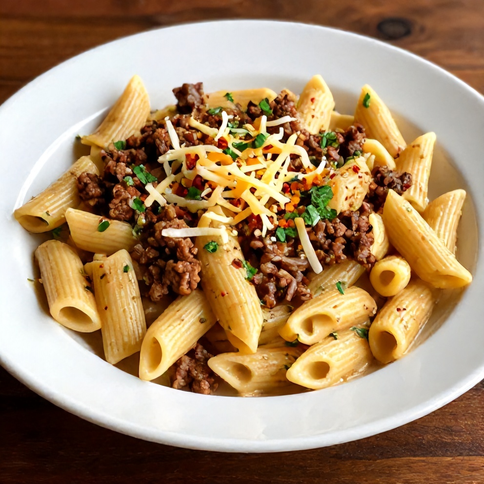 Plated Creamy Rotel Pasta