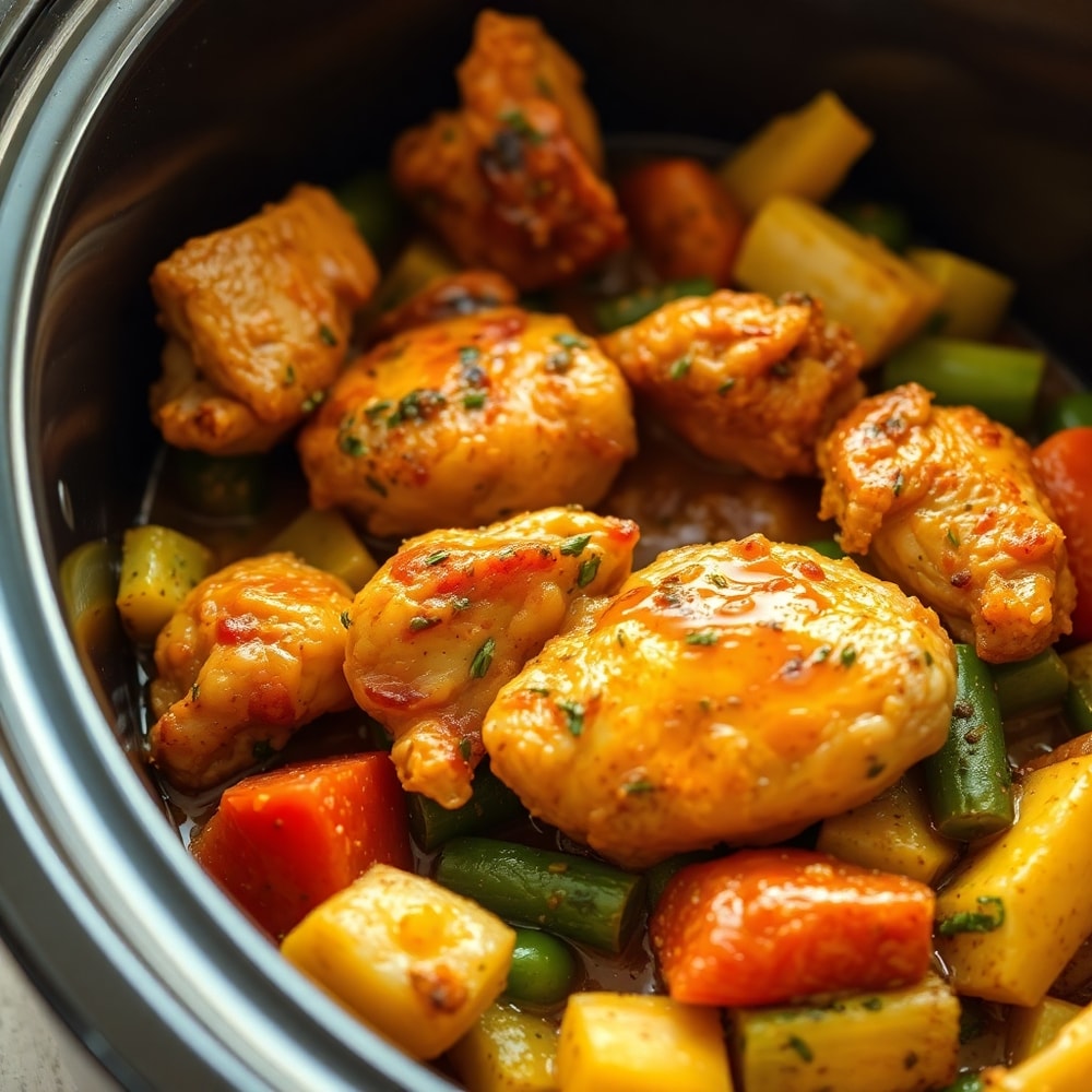 Easy Crockpot Garlic Herb Chicken
