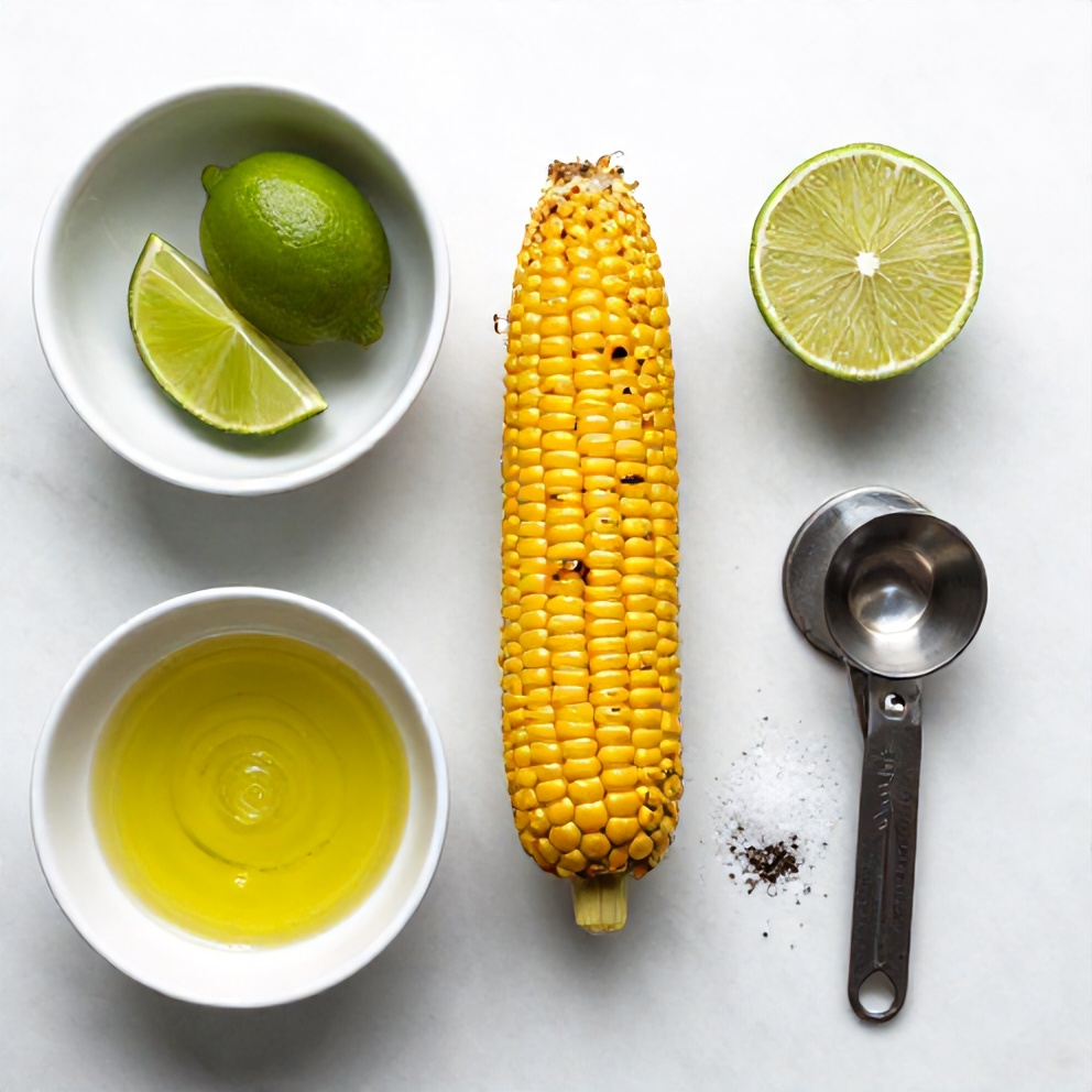 Raw ingredients for grilled corn salad