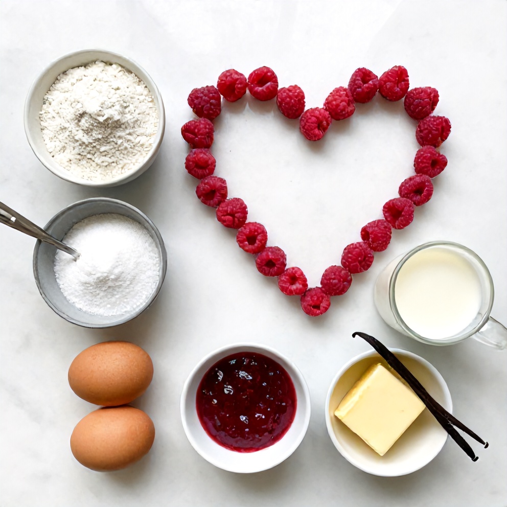 Easy Heart Shaped Raspberry Cake Ingredients