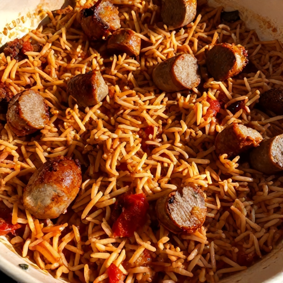 Easy Italian Sausage and Rice Skillet