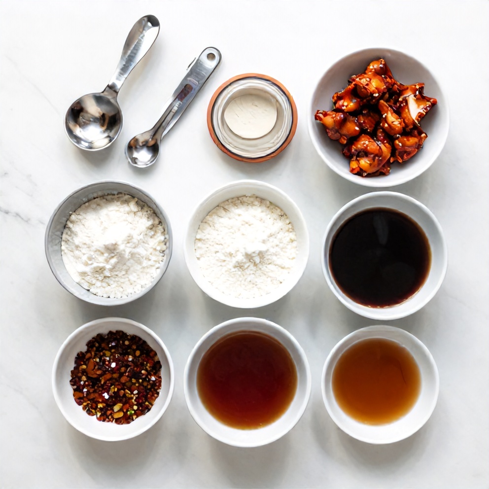 Ingredients for Korean Spicy Chicken Stir Fry laid out