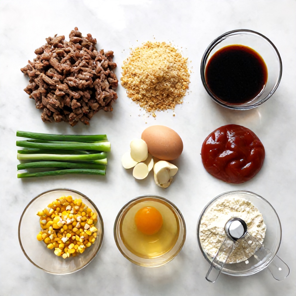 Raw Ingredients for Mongolian Meatballs
