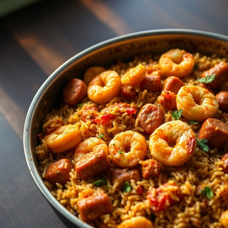 Easy One Pot Shrimp and Sausage Jambalaya