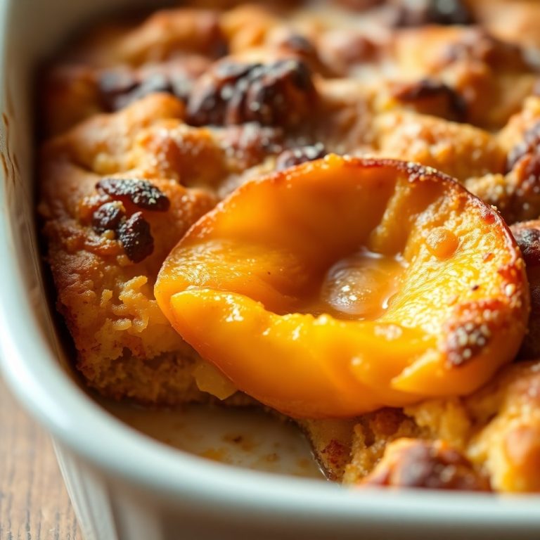 Easy Peach Cobbler French Toast Bake