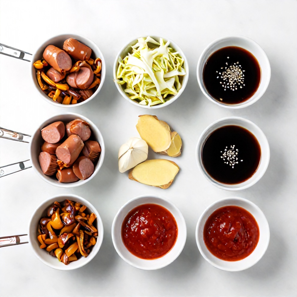 Easy Sausage and Cabbage Stir Fry Ingredients