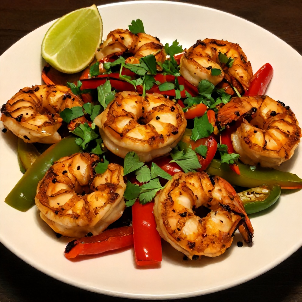 Plated Easy Shrimp Fajitas
