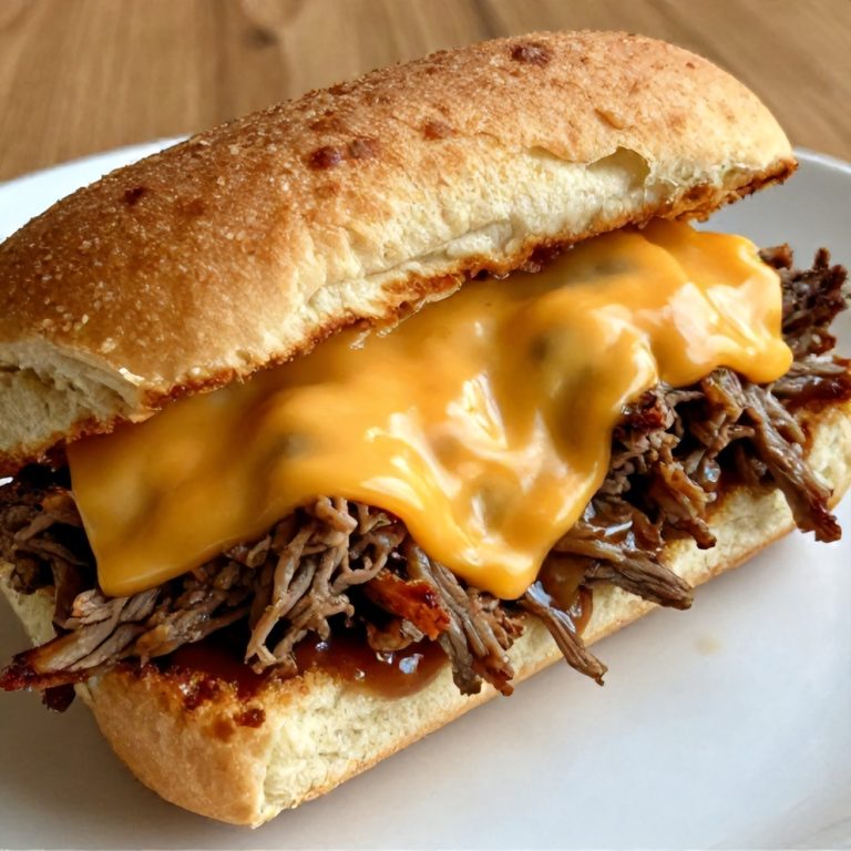 Easy Slow Cooker Beef and Cheddar Sandwiches