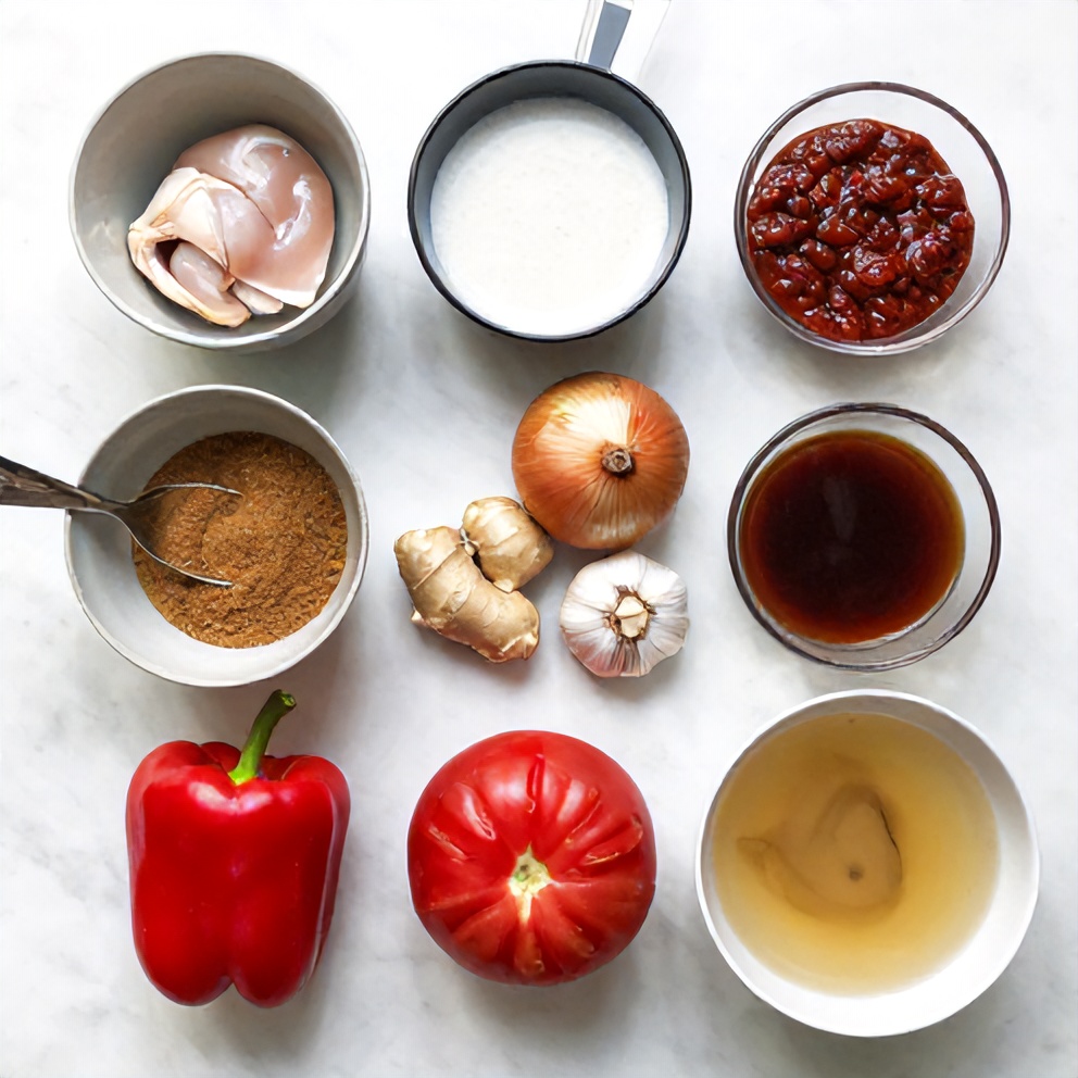 Raw ingredients for Coconut Curry Chicken
