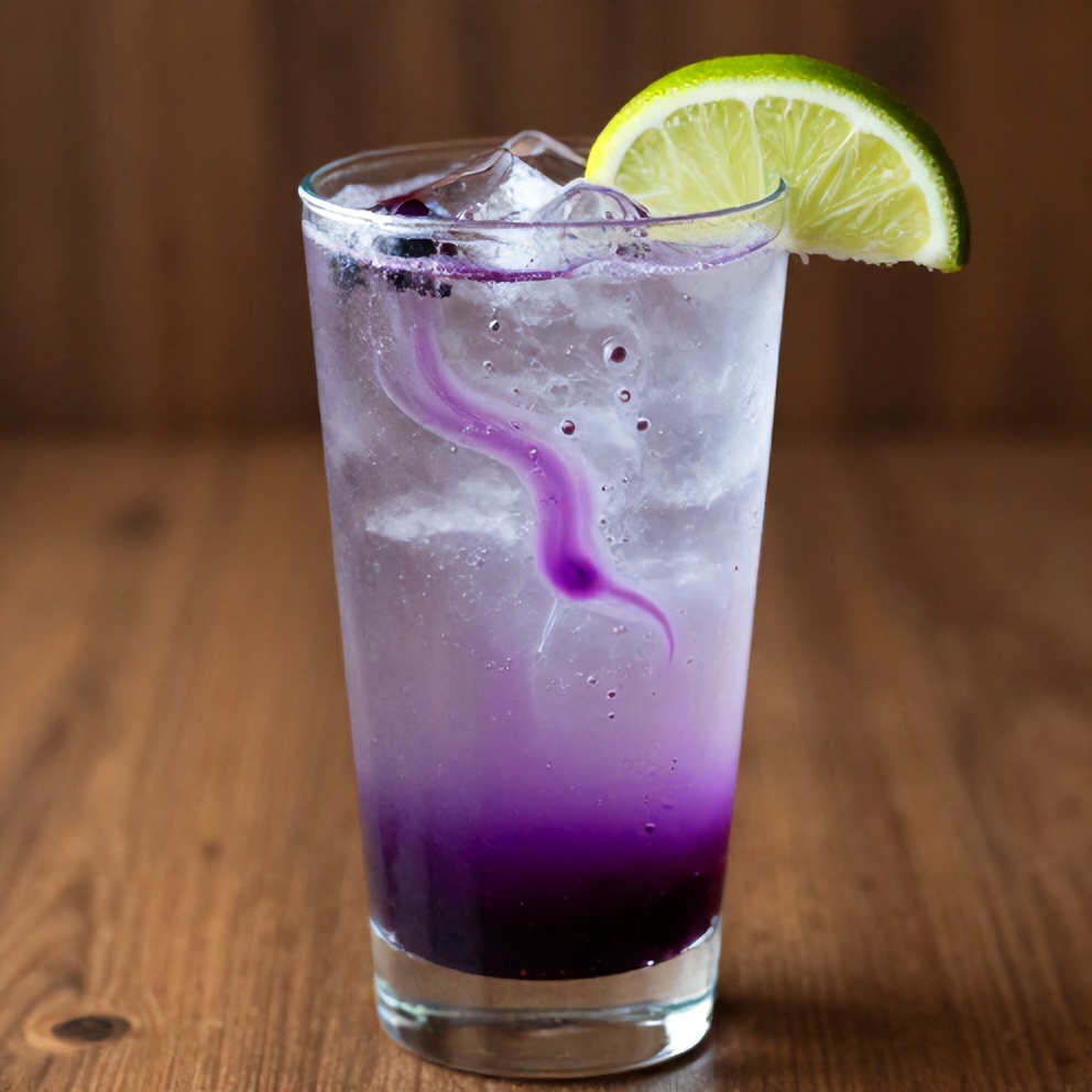 Italian Cream Soda with blueberry syrup