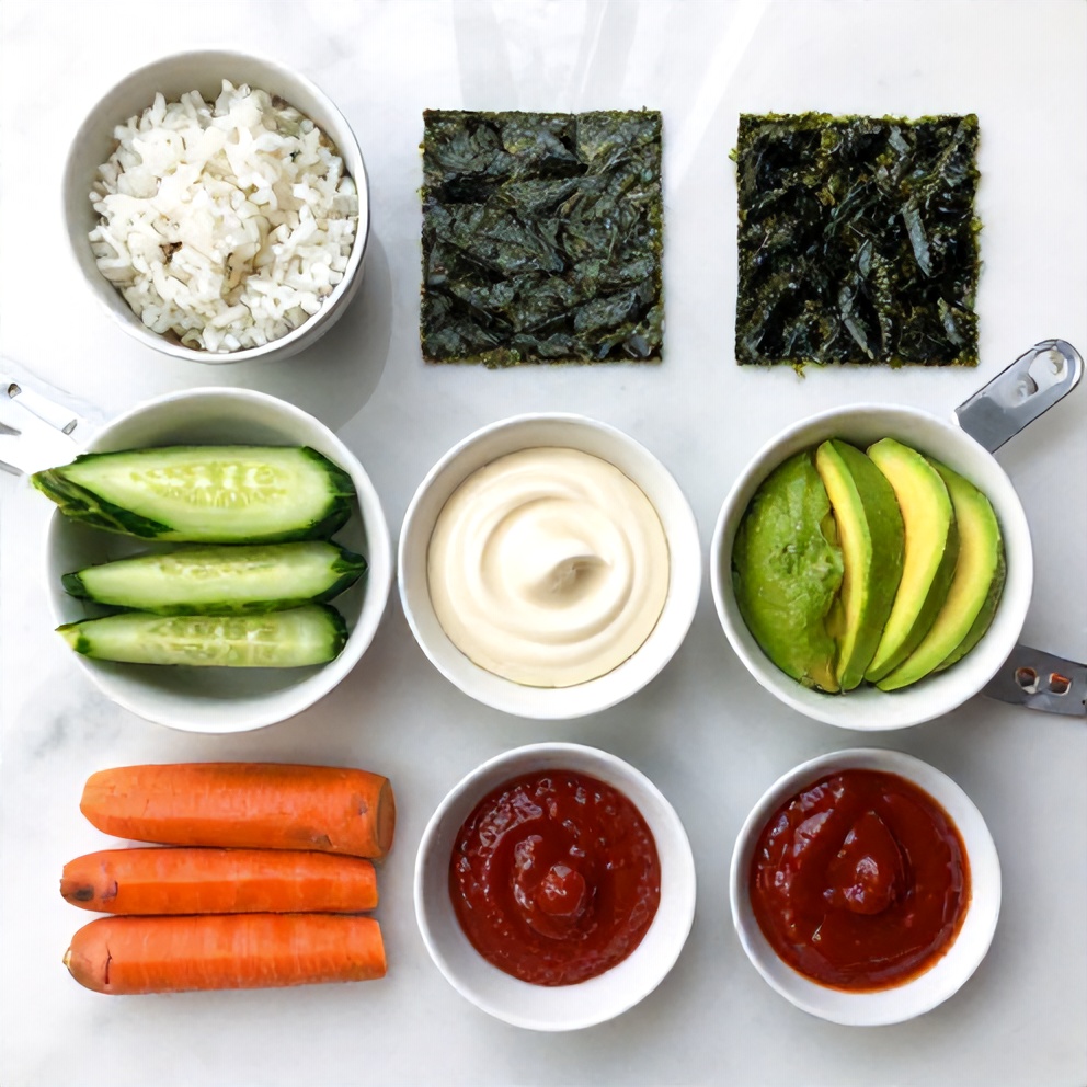 Raw Ingredients for Easy Sushi Cups
