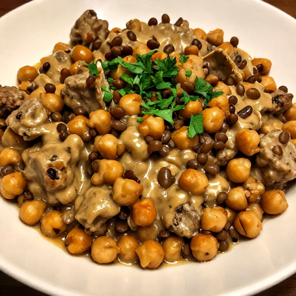 Vegan Chickpea Lentil Sausage Ready to Serve