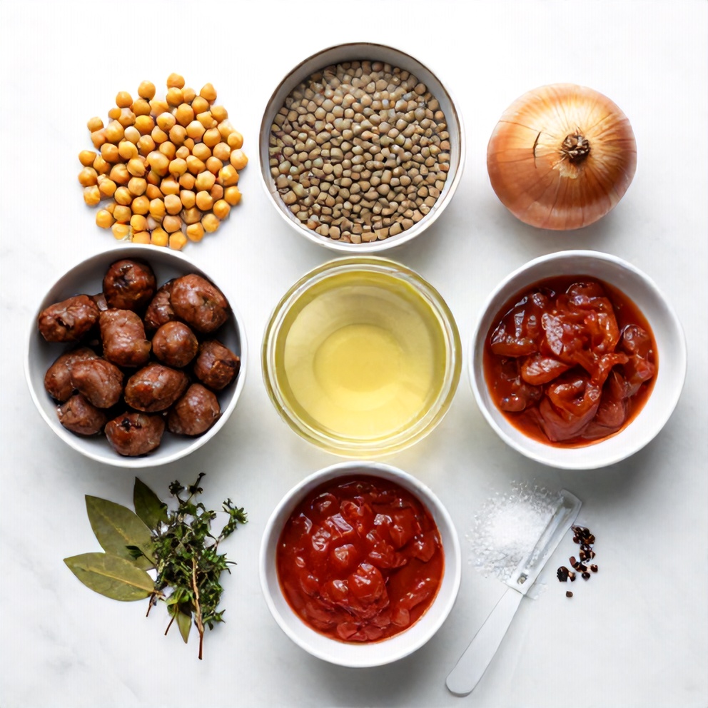 Vegan Chickpea Lentil Sausage Ingredients